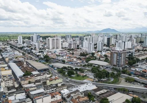 Vista aérea da área urbana de Campos dos Goytacazes
