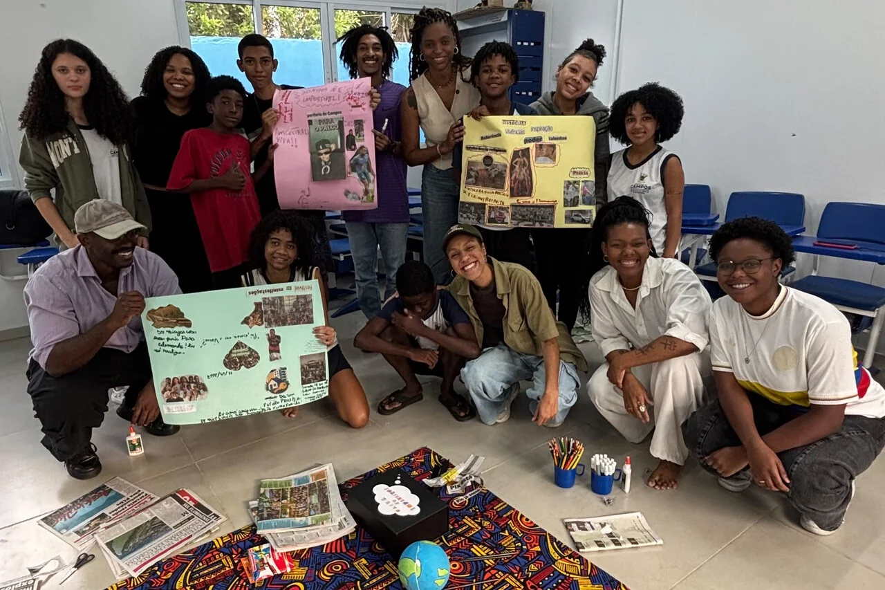 Atividade da Agenda Antirracista com estudantes em Travessão