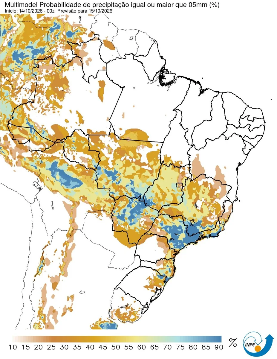 Ciclone deve aumentar a chuva no estado do Rio