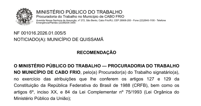 Documento do Ministério Público do Trabalho sobre prevenção ao assédio eleitoral
